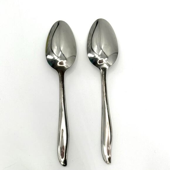 MAR-CREST Set of 2 Atomic Starburst MCM Small Serving Spoons Stainless USA Made - Picture 2 of 6